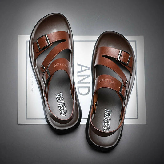 【HEUTE 50 % RABATT】NEUE HERREN-STRANDSANDALEN AUS LEDER